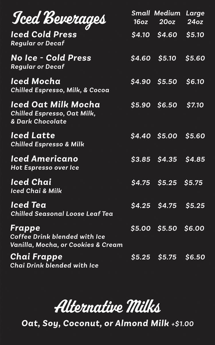 BlueNose Coffee store menu — page 2