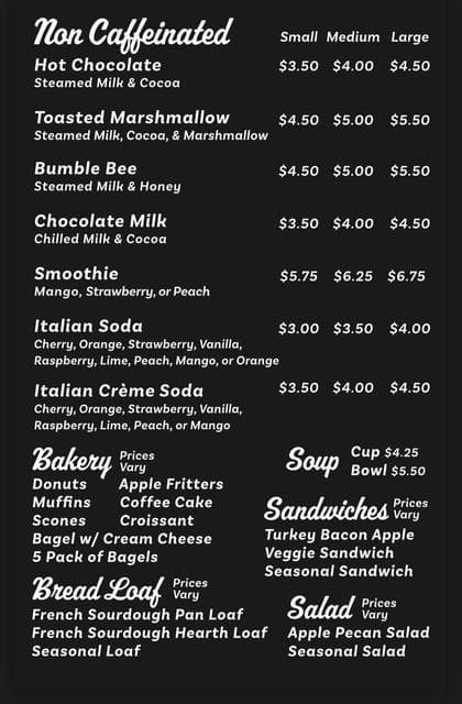 BlueNose Coffee store menu — page 3